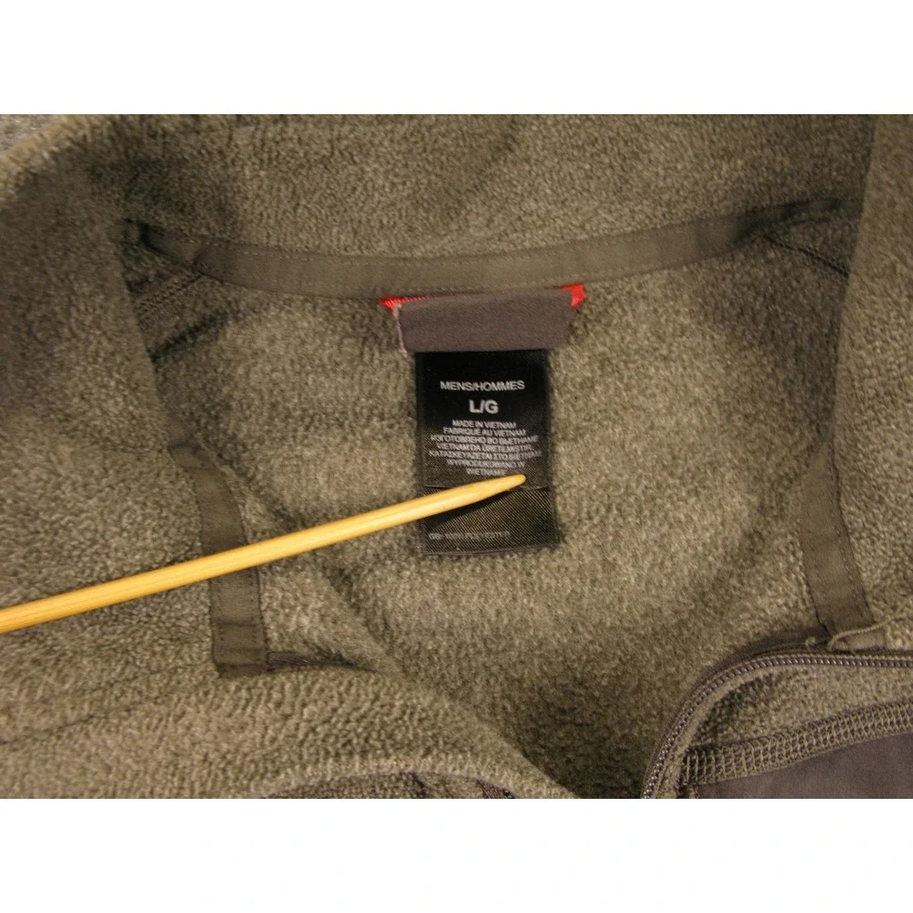 The North Face Mens‎ Large Green Quarter Zip Fleece Pullover Chest Pocket 2175